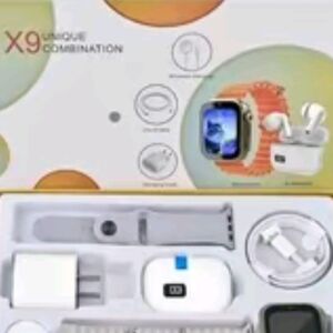 X9 Smartwatch Combo with White Band and Charger